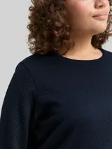 TOM TAILOR Damen Plus Size - Boxy Fit Sweatshirt, blau, Uni – Bild 6