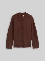 TOM TAILOR Damen Plus Size - Oversize Cardigan mit Rundhalsausschnitt, braun, Meliert – Bild 3