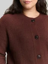 TOM TAILOR Damen Plus Size - Oversize Cardigan mit Rundhalsausschnitt, braun, Meliert – Bild 6