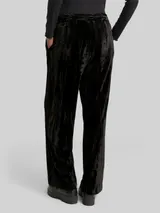 TOM TAILOR DENIM Damen Wide Leg Samthose, schwarz, Uni – Bild 5