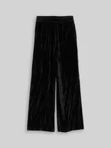 TOM TAILOR DENIM Damen Wide Leg Samthose, schwarz, Uni – Bild 3