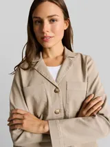 TOM TAILOR Damen Regular Fit Jacke mit Brusttaschen, grau, Uni – Bild 6