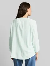 TOM TAILOR Damen Bluse mit Streifenmuster, grün, Gestreift – Bild 5