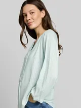 TOM TAILOR Damen Bluse mit Streifenmuster, grün, Gestreift – Bild 6