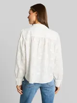 TOM TAILOR Damen Loose Fit Bluse mit Stickerei, weiß, Uni – Bild 5
