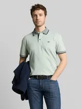 TOM TAILOR Herren Piqué Poloshirt mit Logo-Print, grün, Uni – Bild 4