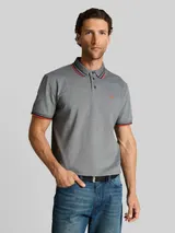 TOM TAILOR Herren Piqué Poloshirt mit Logo-Print, grün, Meliert – Bild 4