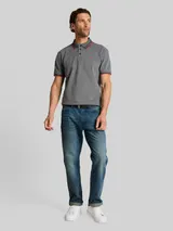 TOM TAILOR Herren Piqué Poloshirt mit Logo-Print, grün, Meliert – Bild 5