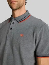 TOM TAILOR Herren Piqué Poloshirt mit Logo-Print, grün, Meliert – Bild 6