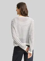 TOM TAILOR Damen Cardigan mit Streifenmuster, weiß, Gestreift – Bild 5