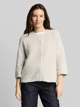 TOM TAILOR Damen Loose Fit Cardigan mit 3/4-Arm, weiß, Meliert – Bild 4