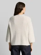 TOM TAILOR Damen Loose Fit Cardigan mit 3/4-Arm, weiß, Meliert – Bild 5