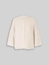 TOM TAILOR Damen Loose Fit Cardigan mit 3/4-Arm, weiß, Meliert – Bild 3