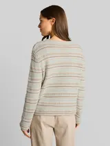 TOM TAILOR Damen Loose Fit Strickpullover mit Streifenmuster, blau, Gestreift – Bild 5