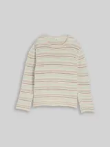 TOM TAILOR Damen Loose Fit Strickpullover mit Streifenmuster, blau, Gestreift – Bild 3