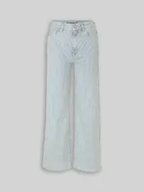 TOM TAILOR Damen TTNELMA CULOTTE Jeans mit Streifenmuster, blau, Uni – Bild 3