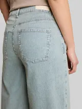 TOM TAILOR Damen TTNELMA CULOTTE Jeans mit Streifenmuster, blau, Uni – Bild 6