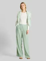 TOM TAILOR DENIM Damen Wide Leg Hose im 2-in-1-Look, grün, Uni – Bild 4