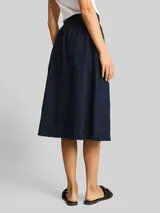 TOM TAILOR Damen High Waist Midi-Rock mit Stickerei, blau, Uni – Bild 5