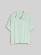 TOM TAILOR DENIM Damen Bluse aus Viskose, grün, Uni – Bild 3