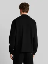 TOM TAILOR DENIM Herren Relaxed Fit Overshirt mit Waffelstruktur, schwarz, Uni – Bild 5