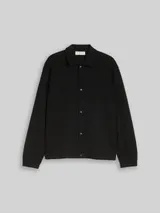 TOM TAILOR DENIM Herren Relaxed Fit Overshirt mit Waffelstruktur, schwarz, Uni – Bild 3