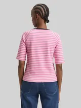 TOM TAILOR DENIM Damen T-Shirt mit Streifenmuster, rosa, Gestreift – Bild 5