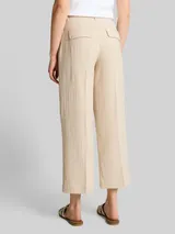 TOM TAILOR Damen Culotte Hose mit Leinenanteil, beige, Meliert – Bild 5