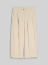 TOM TAILOR Damen Culotte Hose mit Leinenanteil, beige, Meliert – Bild 3