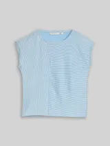 TOM TAILOR DENIM Damen Loose Fit T-Shirt mit Streifenmuster, blau, Gestreift – Bild 3