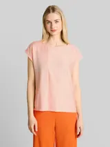 TOM TAILOR DENIM Damen Loose Fit T-Shirt mit Streifenmuster, orange, Gestreift – Bild 4