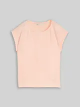 TOM TAILOR DENIM Damen Loose Fit T-Shirt mit Streifenmuster, orange, Gestreift – Bild 3