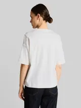 TOM TAILOR Damen T-Shirt mit Schriftzug, weiß, Uni – Bild 5