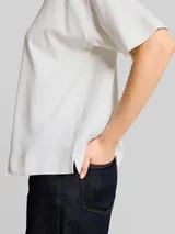 TOM TAILOR Damen T-Shirt mit Schriftzug, weiß, Uni – Bild 6