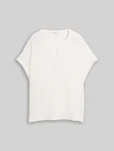 TOM TAILOR Damen Crinkle T-Shirt, weiß, Uni – Bild 3