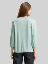TOM TAILOR Damen Blusenshirt mit Streifenmuster, grün, Gestreift – Bild 5