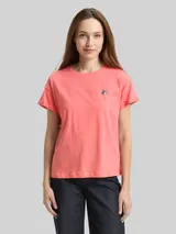 TOM TAILOR Damen T-Shirt mit Stickerei, rosa, Uni – Bild 4