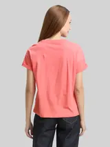 TOM TAILOR Damen T-Shirt mit Stickerei, rosa, Uni – Bild 5