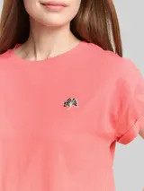 TOM TAILOR Damen T-Shirt mit Stickerei, rosa, Uni – Bild 6
