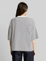 TOM TAILOR Damen Oversize T-Shirt mit Streifenmuster, weiß, Gestreift – Bild 5