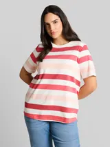 TOM TAILOR Damen Plus Size - T-Shirt aus Baumwolle, rot, Uni – Bild 4
