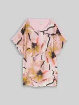 TOM TAILOR Damen Plus Size - T-Shirt im Material-Mix, rosa, Geblümt – Bild 3