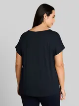 TOM TAILOR Damen Plus Size - T-Shirt im Material-Mix, blau, Gemustert – Bild 5