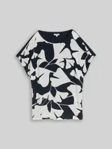 TOM TAILOR Damen Plus Size - T-Shirt im Material-Mix, blau, Gemustert – Bild 3