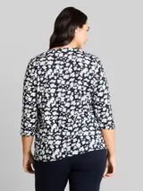 TOM TAILOR Damen Plus Size - Langarmshirt mit Muster, blau, Gemustert – Bild 5