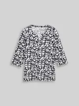 TOM TAILOR Damen Plus Size - Langarmshirt mit Muster, blau, Gemustert – Bild 3