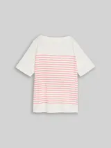TOM TAILOR Damen Plus Size - T-Shirt mit Streifenmuster, weiß, Uni – Bild 3