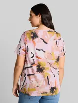 TOM TAILOR Damen Plus Size - T-Shirt aus Baumwolle, rosa, Geblümt – Bild 5
