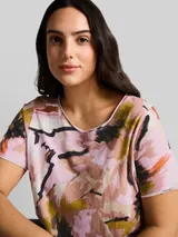 TOM TAILOR Damen Plus Size - T-Shirt aus Baumwolle, rosa, Geblümt – Bild 6