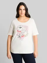 TOM TAILOR Damen Plus Size - T-Shirt mit Print, weiß, Uni – Bild 4